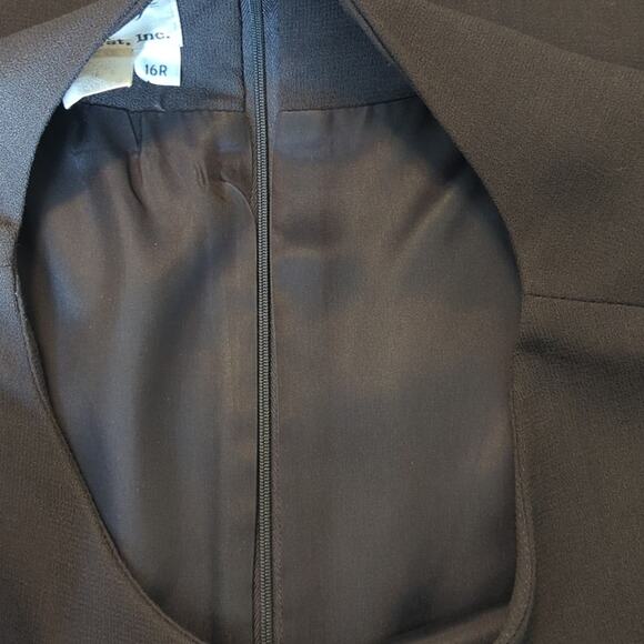 Vintage Created for Mary Kay by Brookhurst, Inc. Brown Wool Dress & Jacket 16R - Picture 12 of 16
